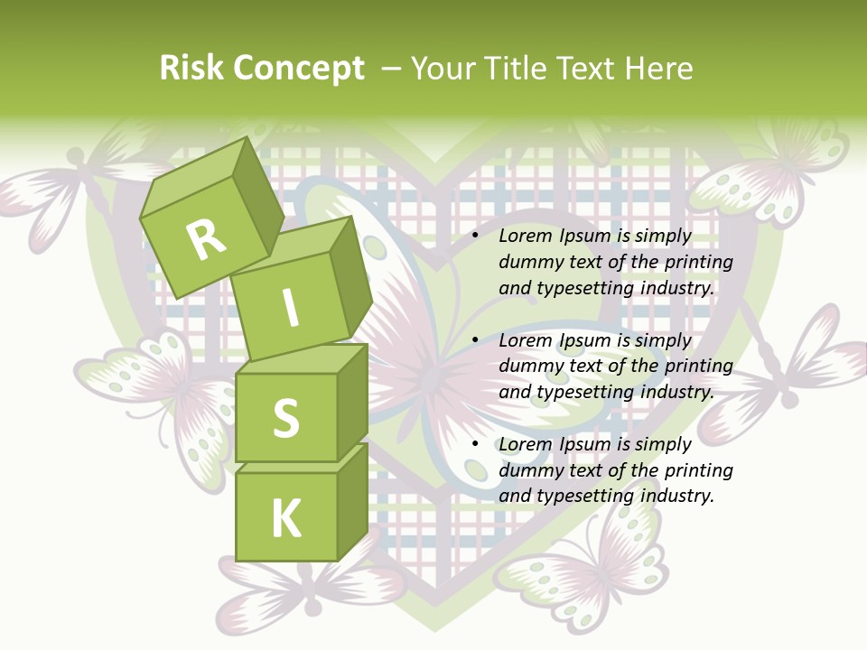 A Heart Shaped Frame With Butterflies On It PowerPoint Template