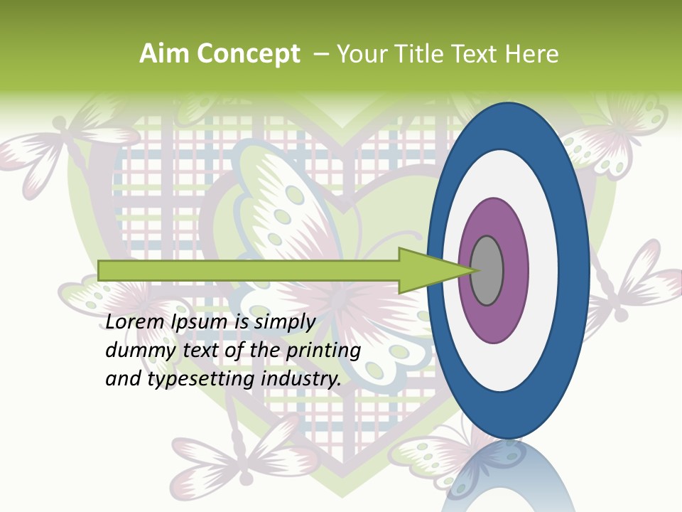 A Heart Shaped Frame With Butterflies On It PowerPoint Template
