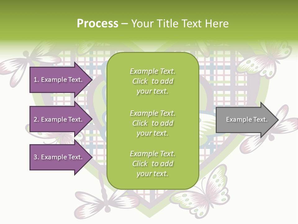 A Heart Shaped Frame With Butterflies On It PowerPoint Template