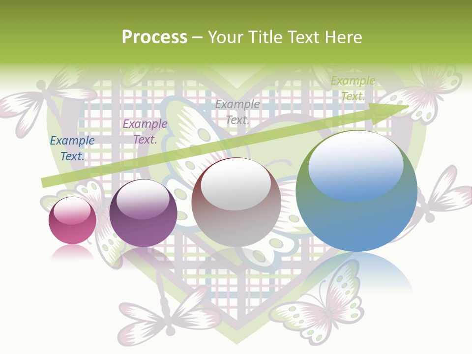 A Heart Shaped Frame With Butterflies On It PowerPoint Template