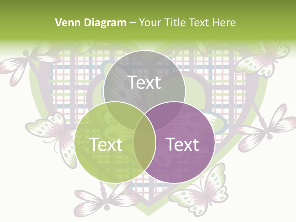 A Heart Shaped Frame With Butterflies On It PowerPoint Template