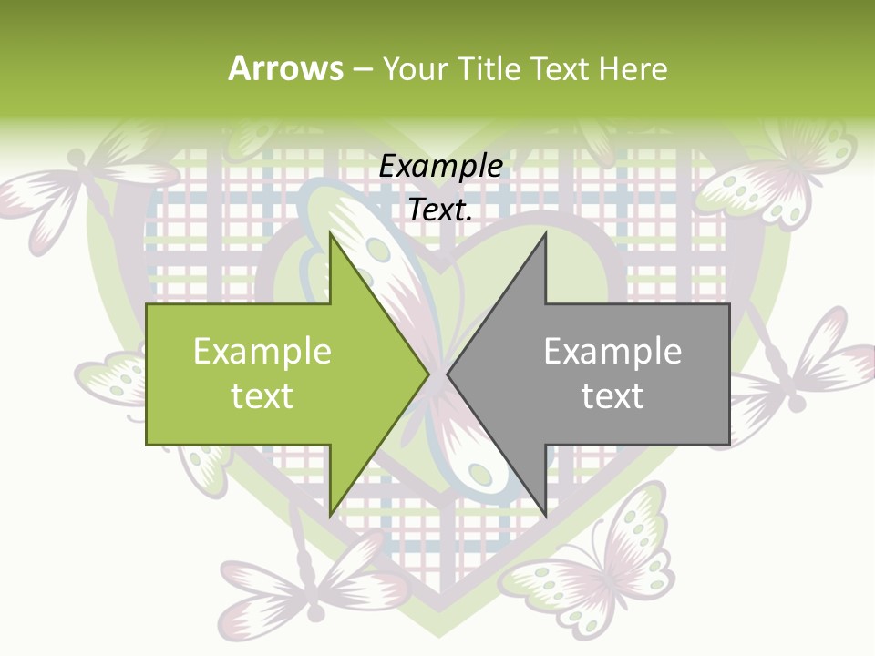 A Heart Shaped Frame With Butterflies On It PowerPoint Template