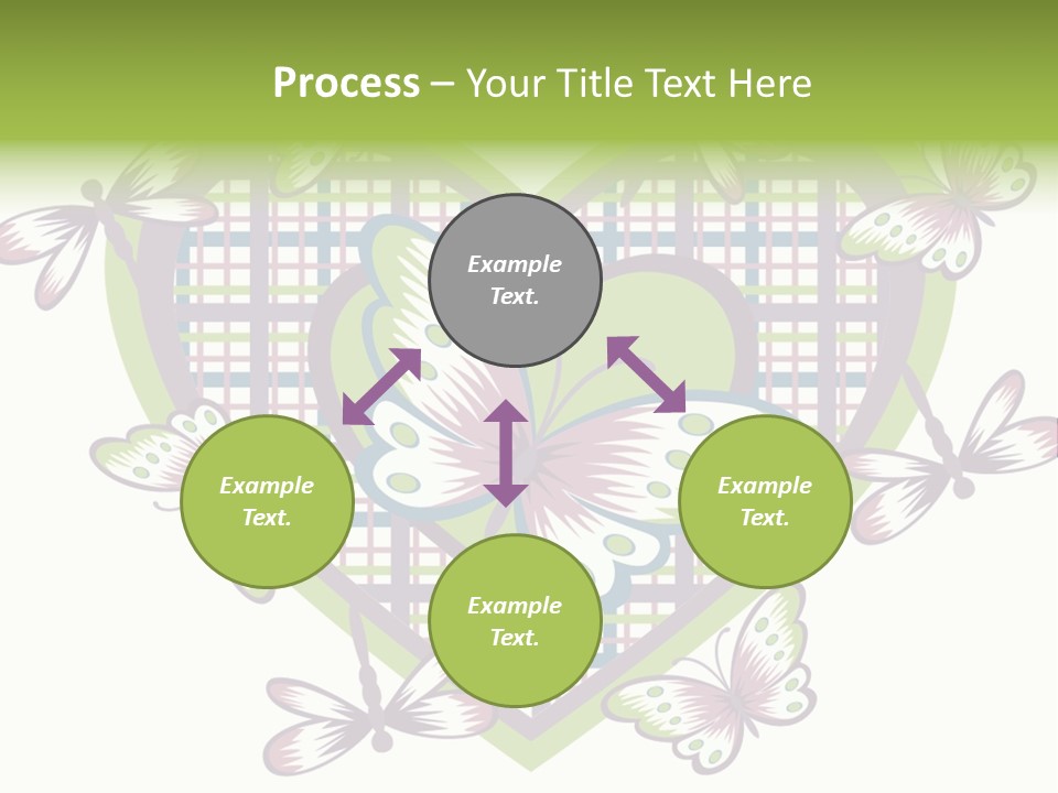 A Heart Shaped Frame With Butterflies On It PowerPoint Template