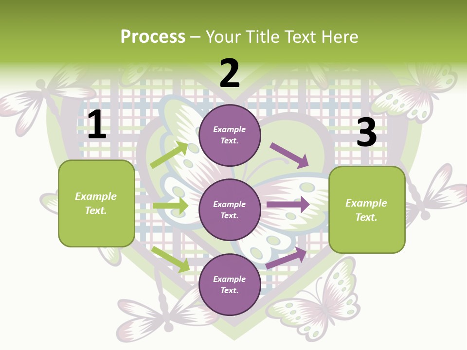 A Heart Shaped Frame With Butterflies On It PowerPoint Template