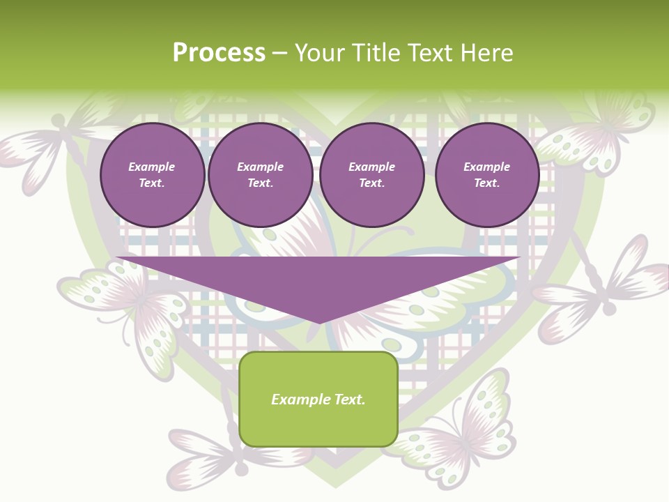 A Heart Shaped Frame With Butterflies On It PowerPoint Template