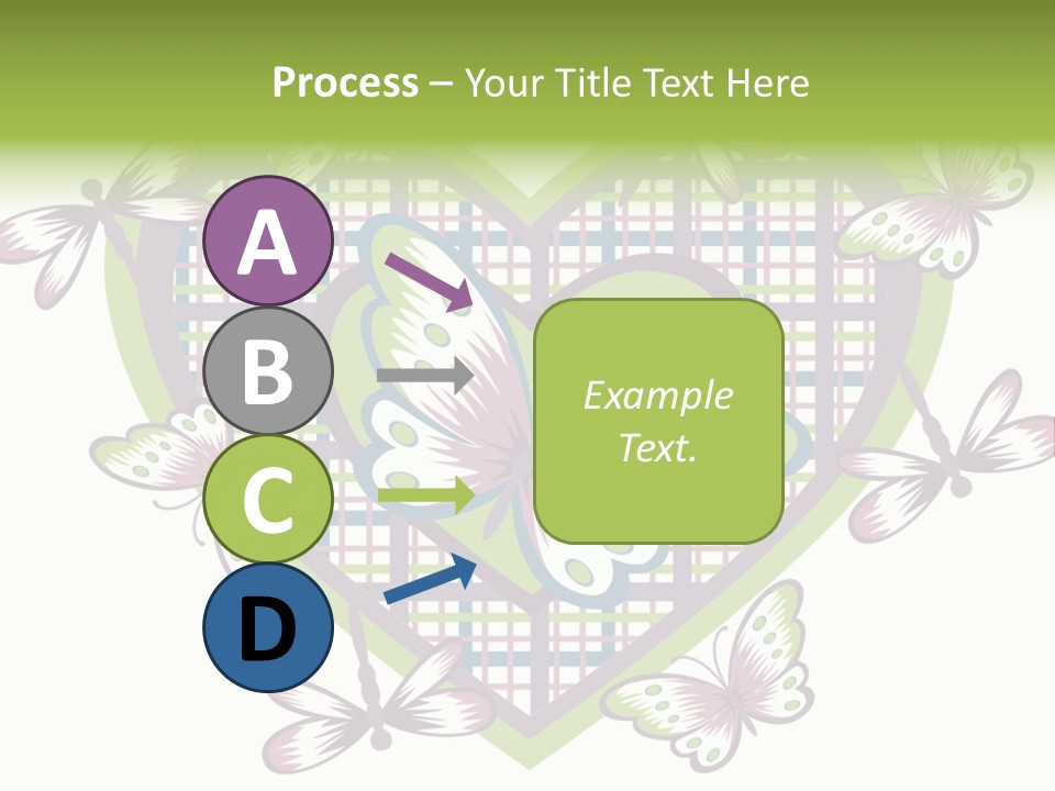 A Heart Shaped Frame With Butterflies On It PowerPoint Template
