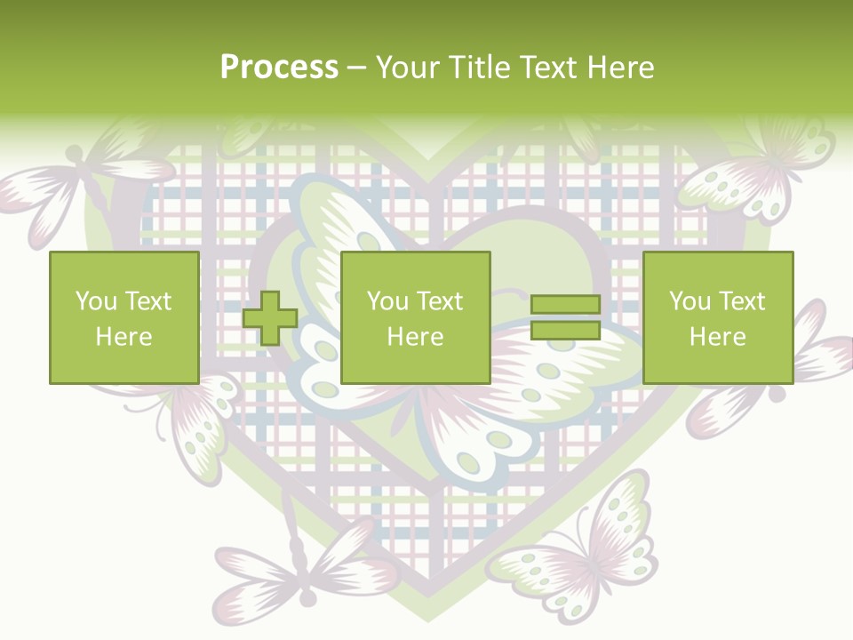 A Heart Shaped Frame With Butterflies On It PowerPoint Template