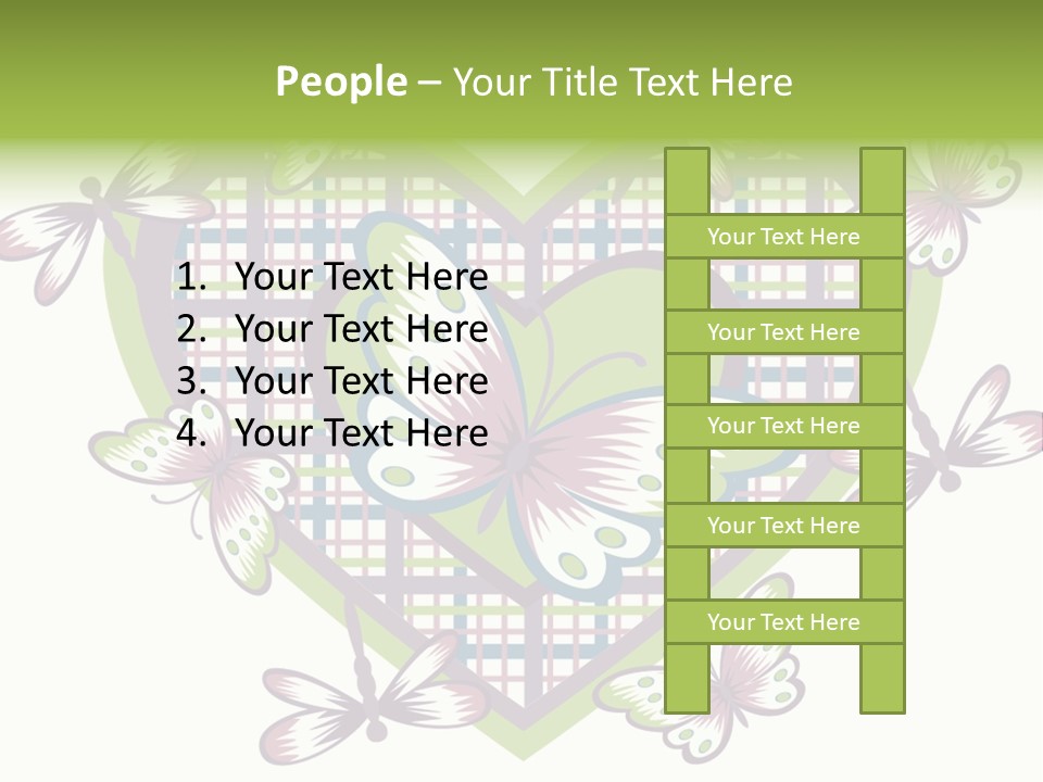 A Heart Shaped Frame With Butterflies On It PowerPoint Template