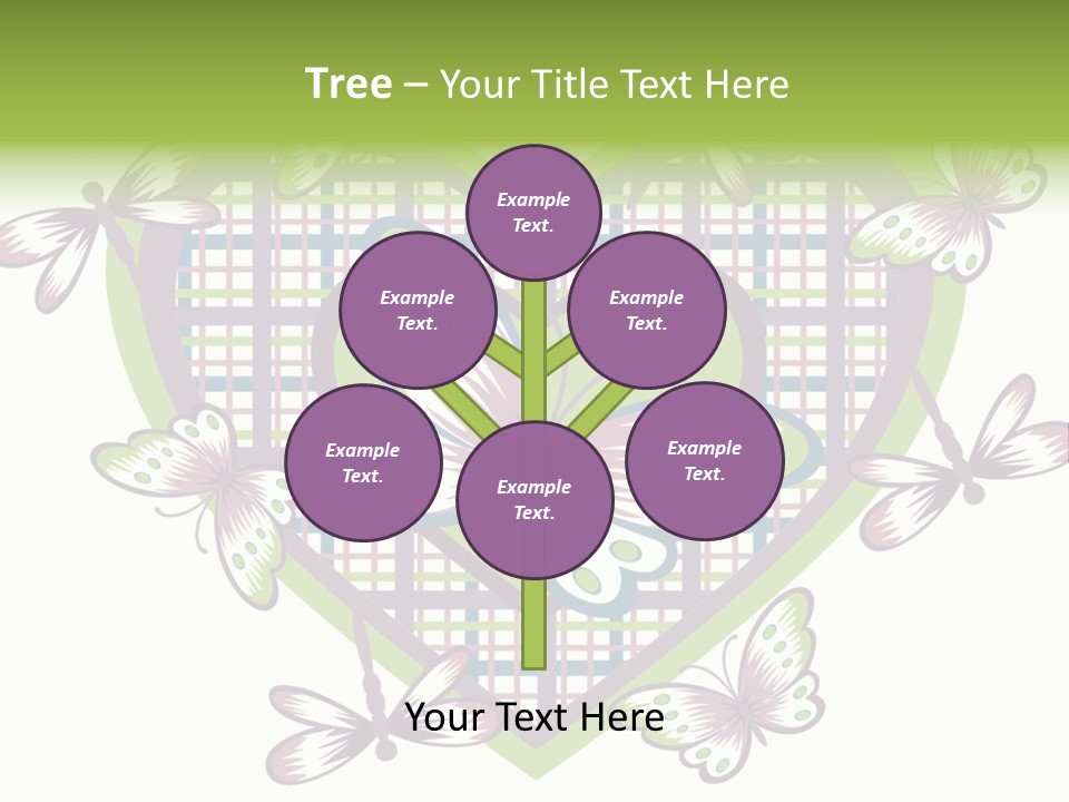 A Heart Shaped Frame With Butterflies On It PowerPoint Template