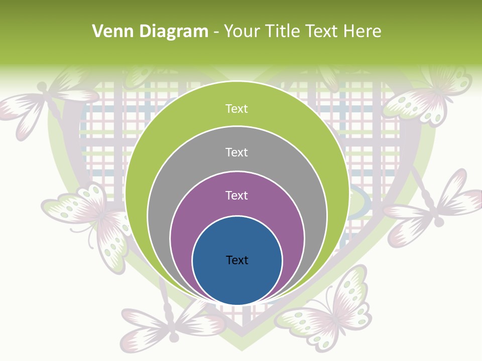 A Heart Shaped Frame With Butterflies On It PowerPoint Template