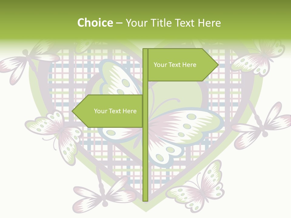 A Heart Shaped Frame With Butterflies On It PowerPoint Template