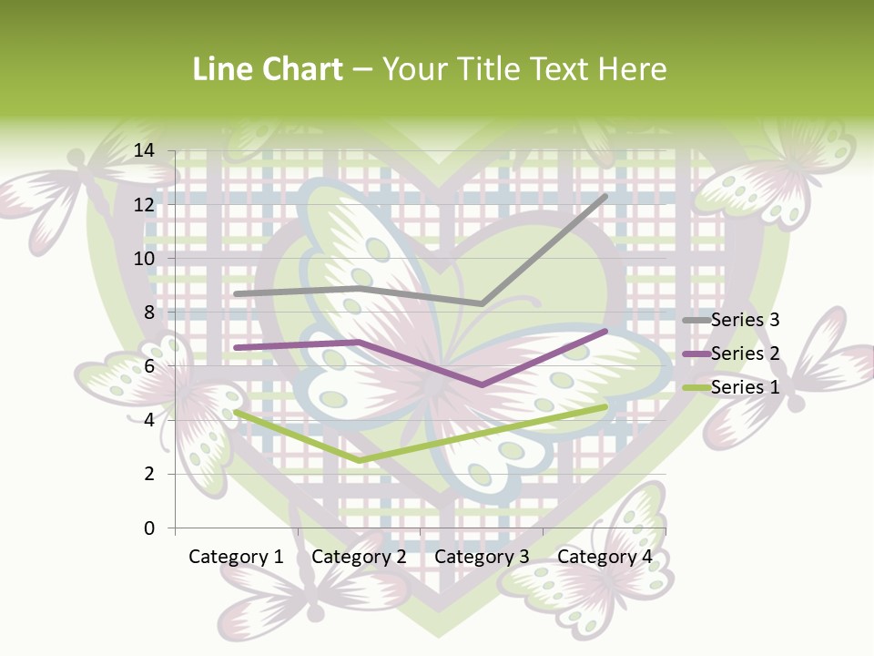 A Heart Shaped Frame With Butterflies On It PowerPoint Template