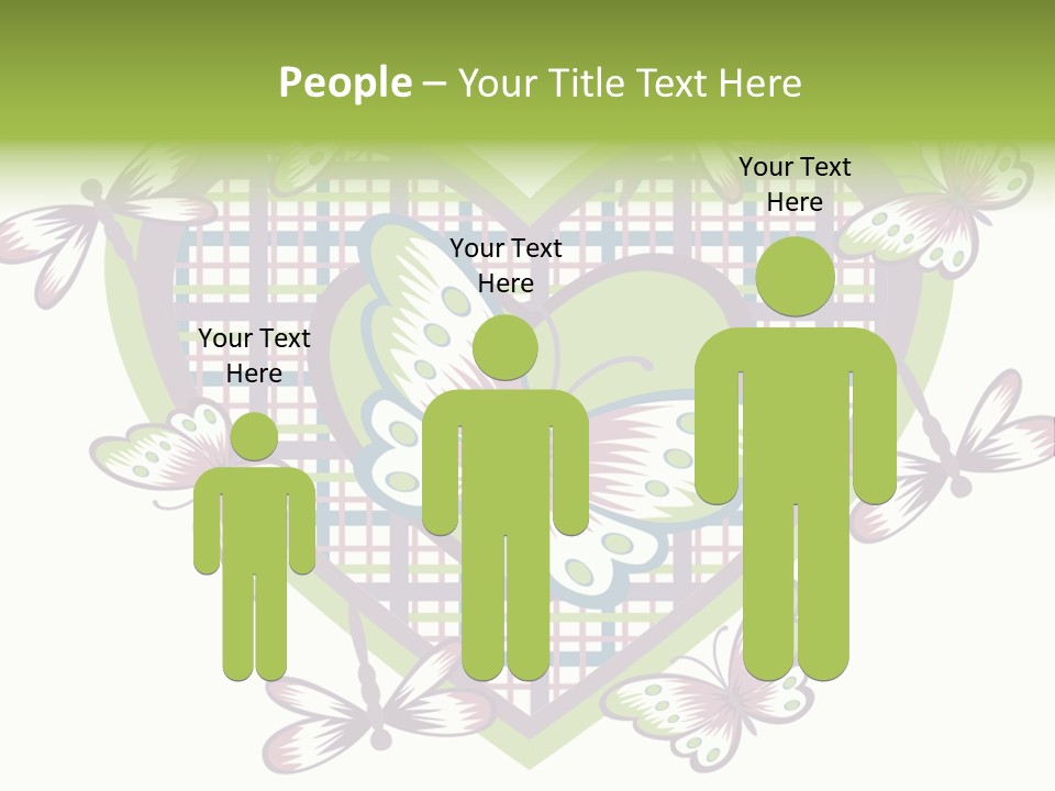 A Heart Shaped Frame With Butterflies On It PowerPoint Template