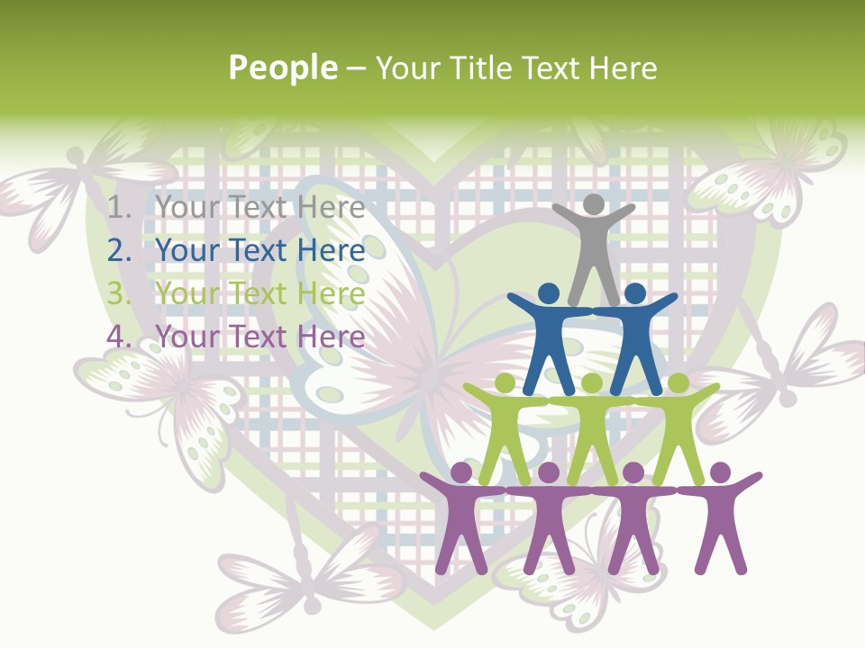 A Heart Shaped Frame With Butterflies On It PowerPoint Template