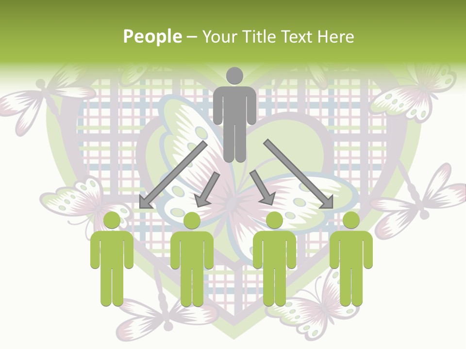 A Heart Shaped Frame With Butterflies On It PowerPoint Template