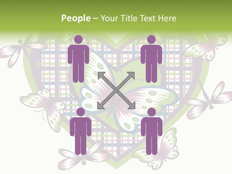 A Heart Shaped Frame With Butterflies On It PowerPoint Template