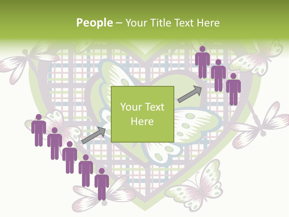 A Heart Shaped Frame With Butterflies On It PowerPoint Template