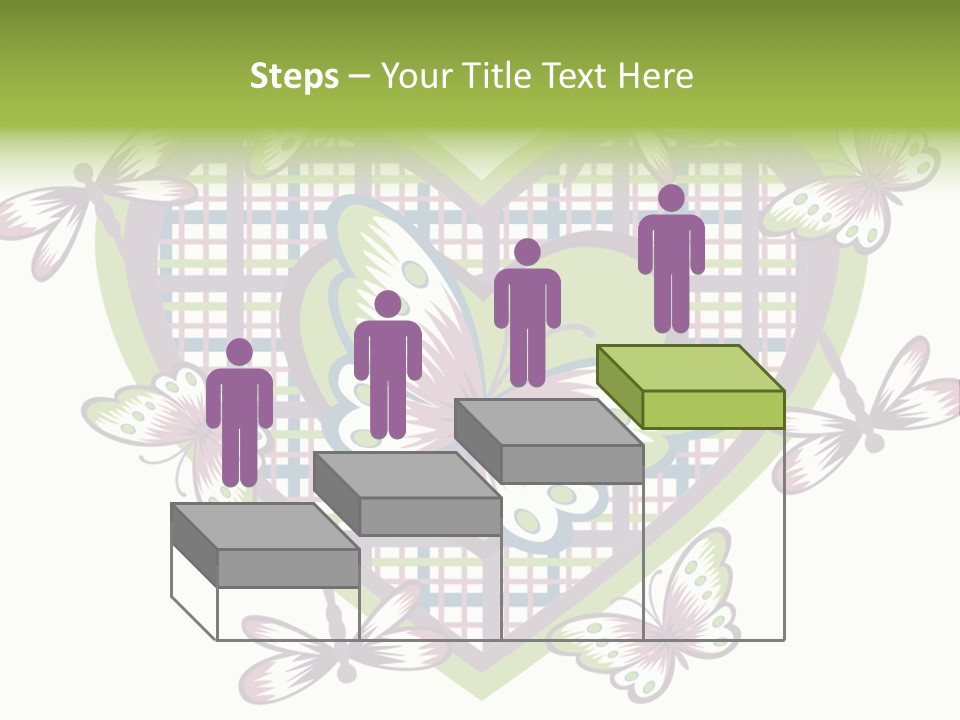 A Heart Shaped Frame With Butterflies On It PowerPoint Template