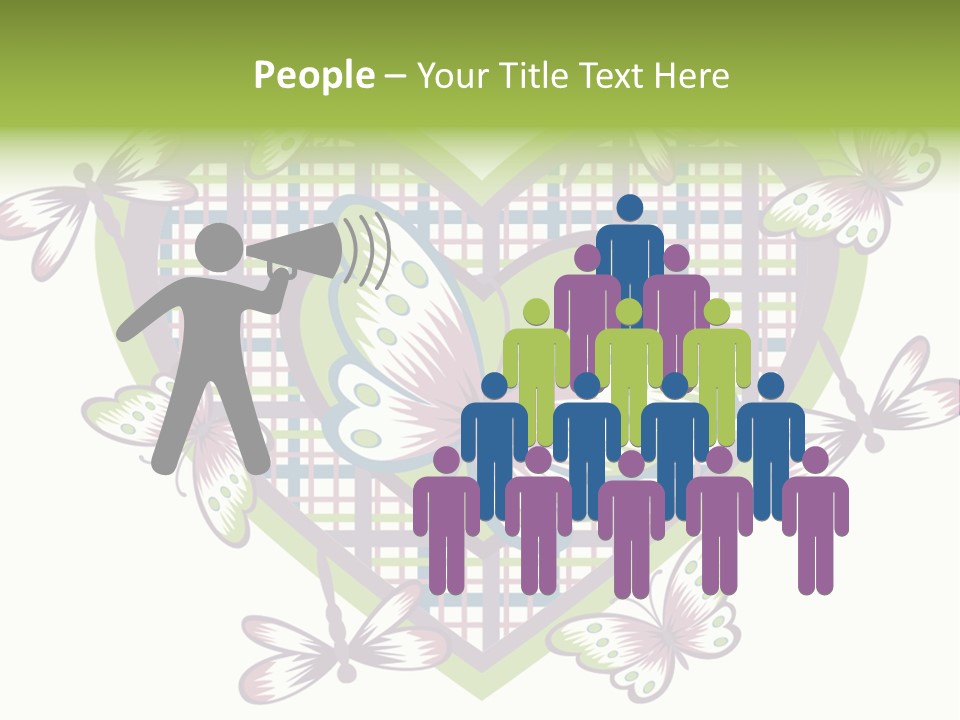 A Heart Shaped Frame With Butterflies On It PowerPoint Template