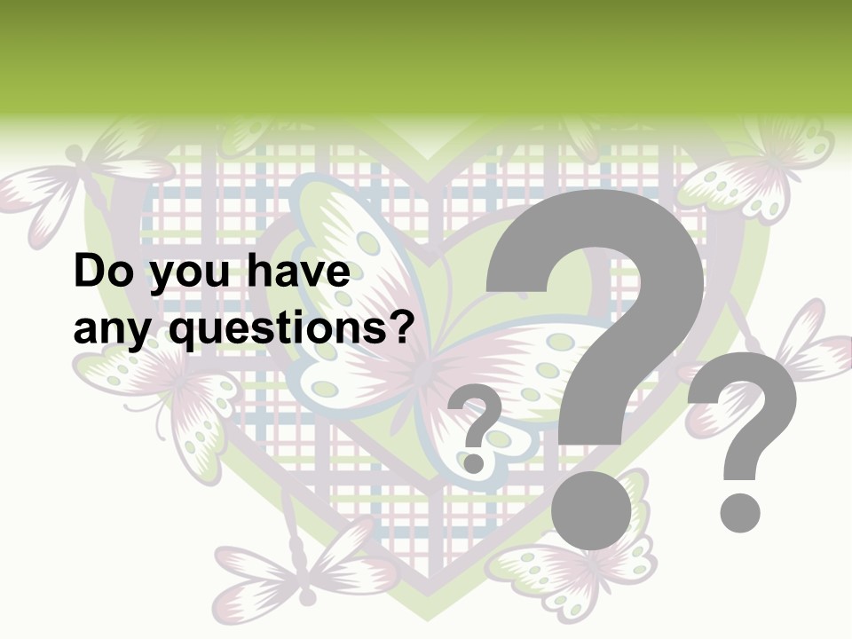 A Heart Shaped Frame With Butterflies On It PowerPoint Template