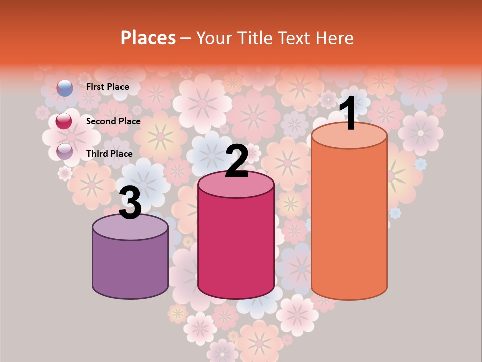 A Heart Shape Made Up Of Flowers On A Black Background PowerPoint Template