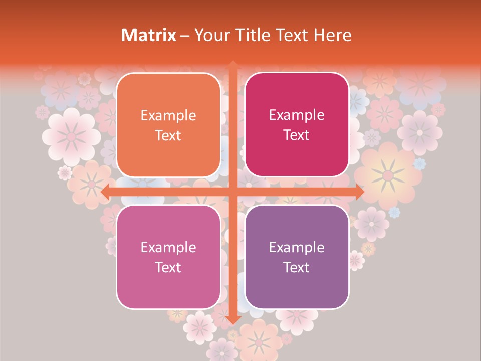 A Heart Shape Made Up Of Flowers On A Black Background PowerPoint Template