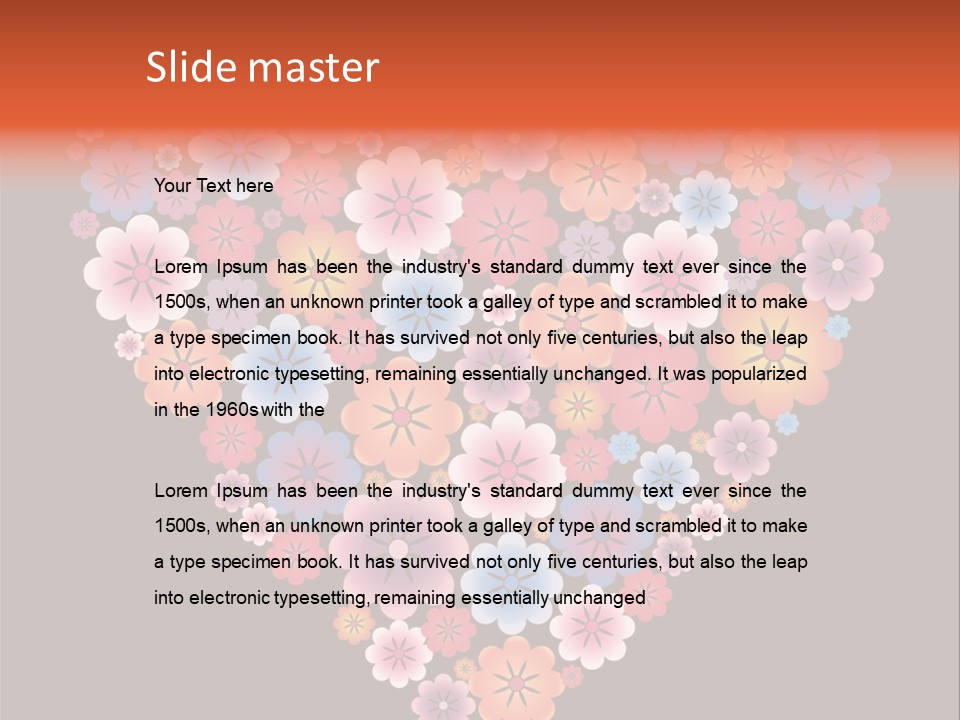 A Heart Shape Made Up Of Flowers On A Black Background PowerPoint Template