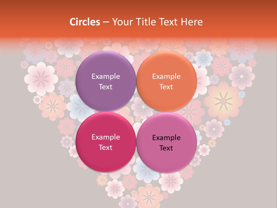 A Heart Shape Made Up Of Flowers On A Black Background PowerPoint Template