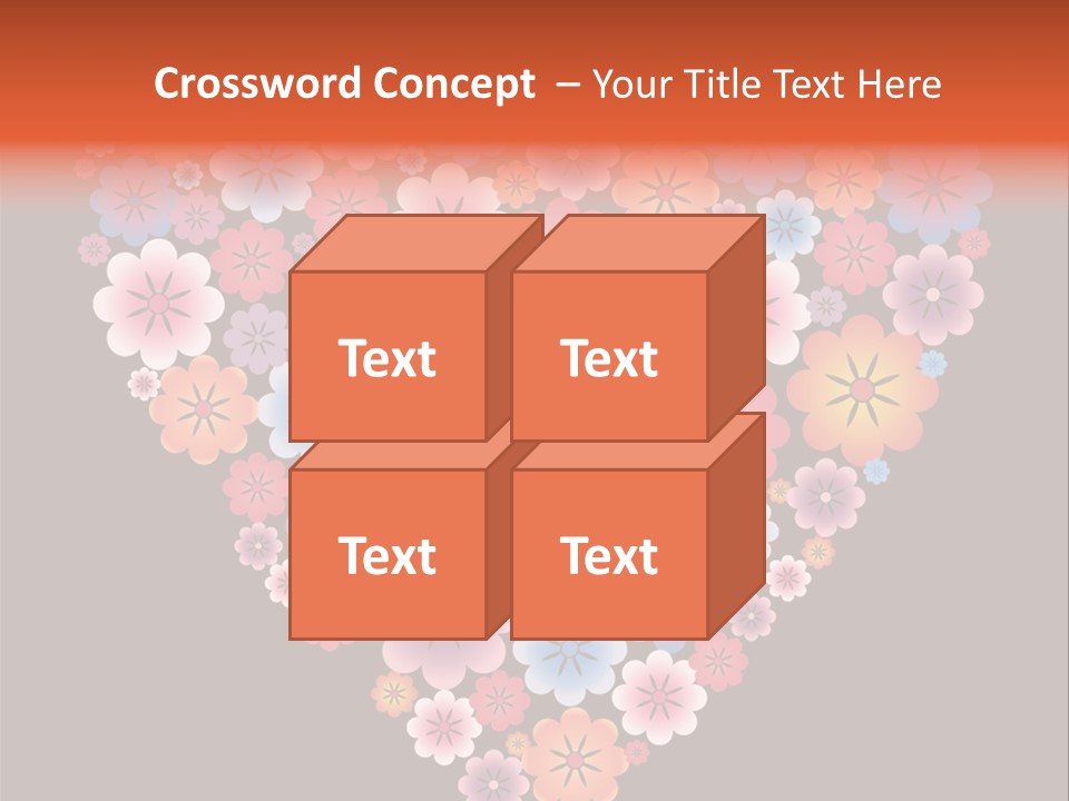 A Heart Shape Made Up Of Flowers On A Black Background PowerPoint Template