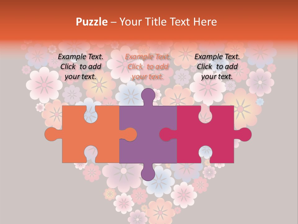 A Heart Shape Made Up Of Flowers On A Black Background PowerPoint Template