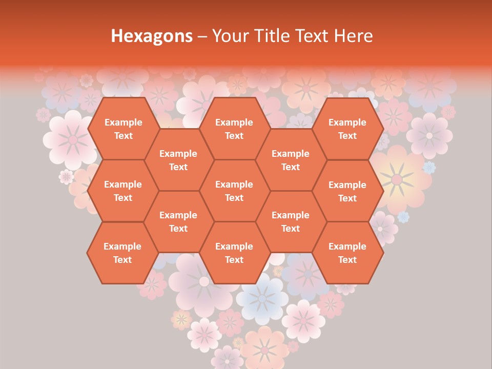 A Heart Shape Made Up Of Flowers On A Black Background PowerPoint Template