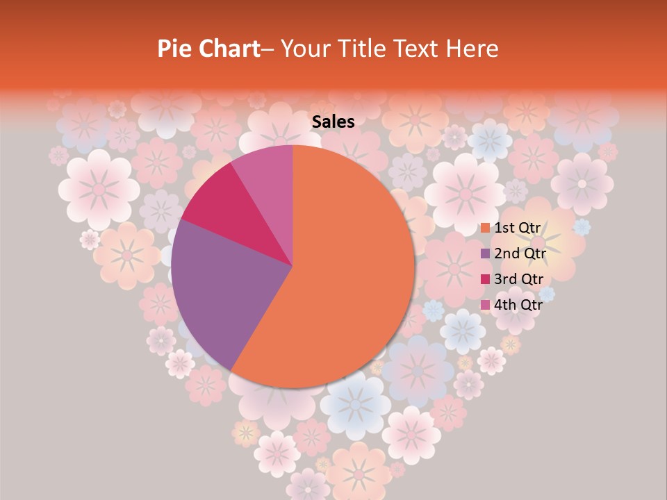 A Heart Shape Made Up Of Flowers On A Black Background PowerPoint Template
