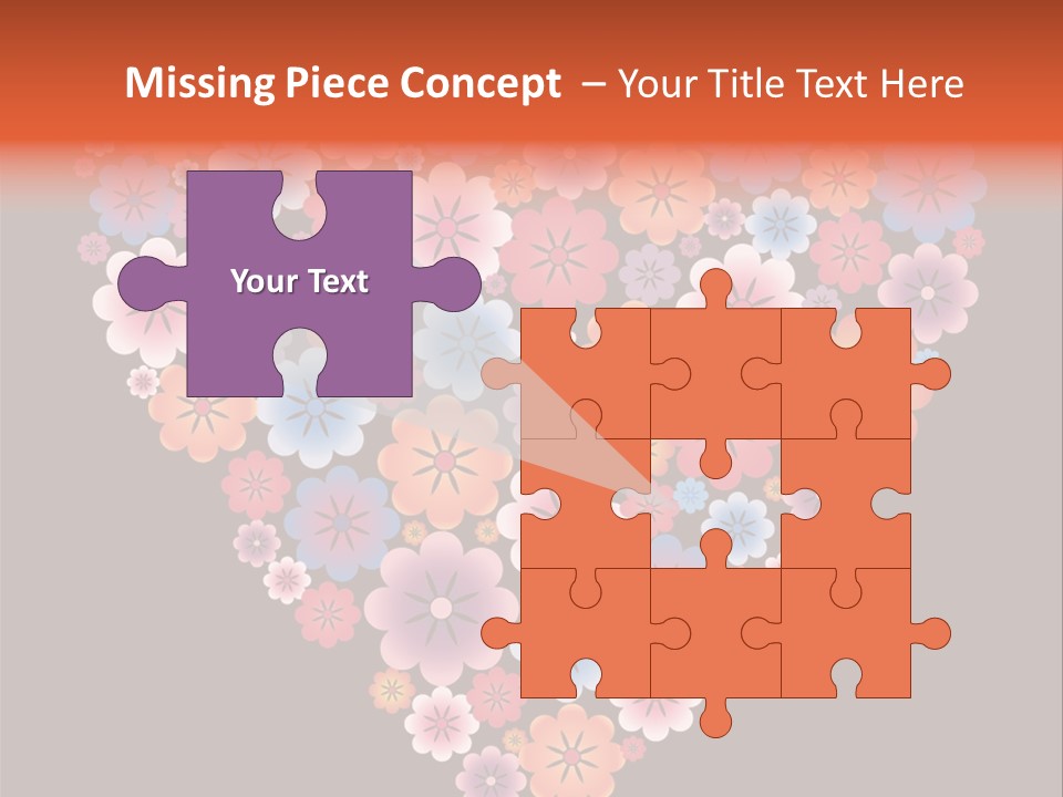 A Heart Shape Made Up Of Flowers On A Black Background PowerPoint Template