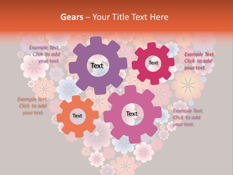 A Heart Shape Made Up Of Flowers On A Black Background PowerPoint Template