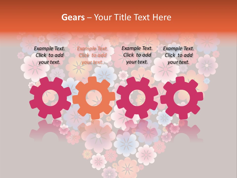 A Heart Shape Made Up Of Flowers On A Black Background PowerPoint Template