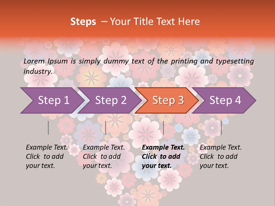 A Heart Shape Made Up Of Flowers On A Black Background PowerPoint Template