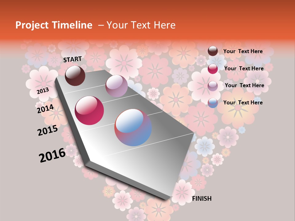 A Heart Shape Made Up Of Flowers On A Black Background PowerPoint Template