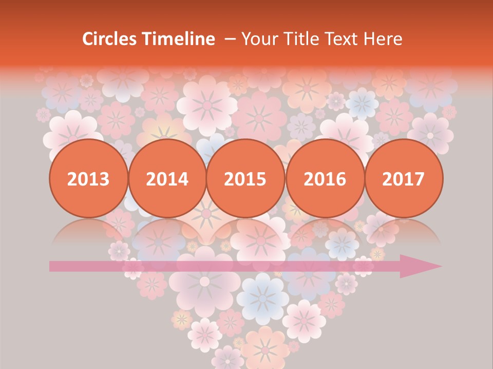 A Heart Shape Made Up Of Flowers On A Black Background PowerPoint Template