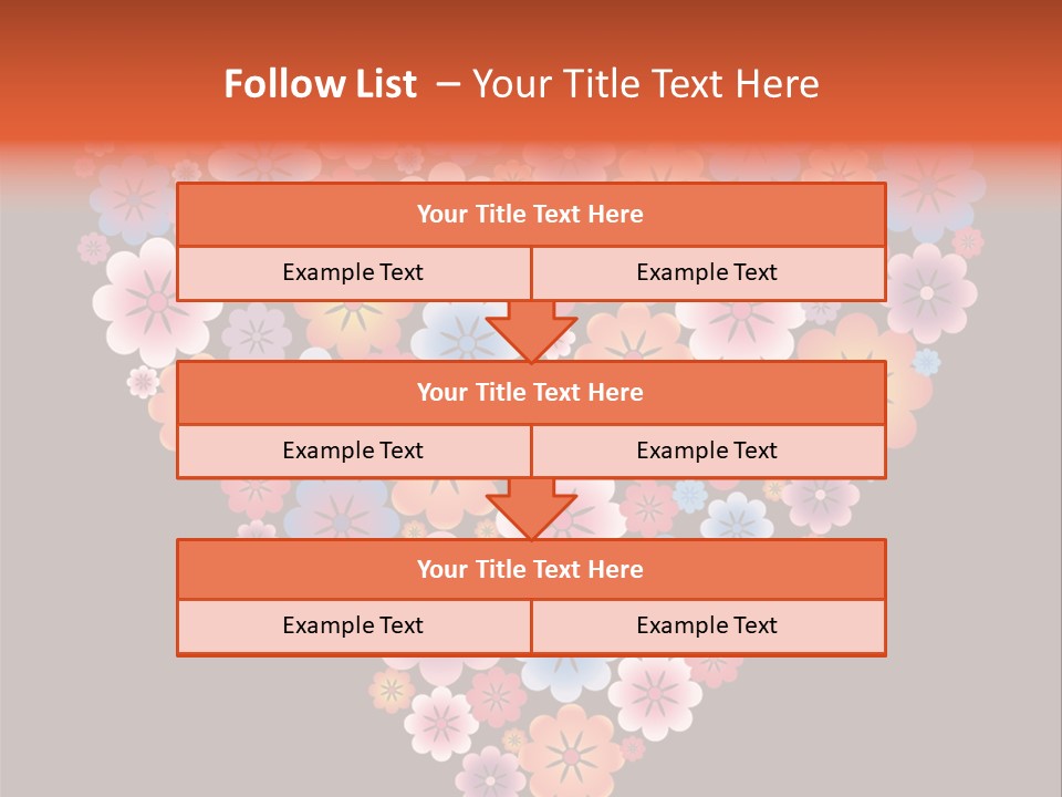 A Heart Shape Made Up Of Flowers On A Black Background PowerPoint Template
