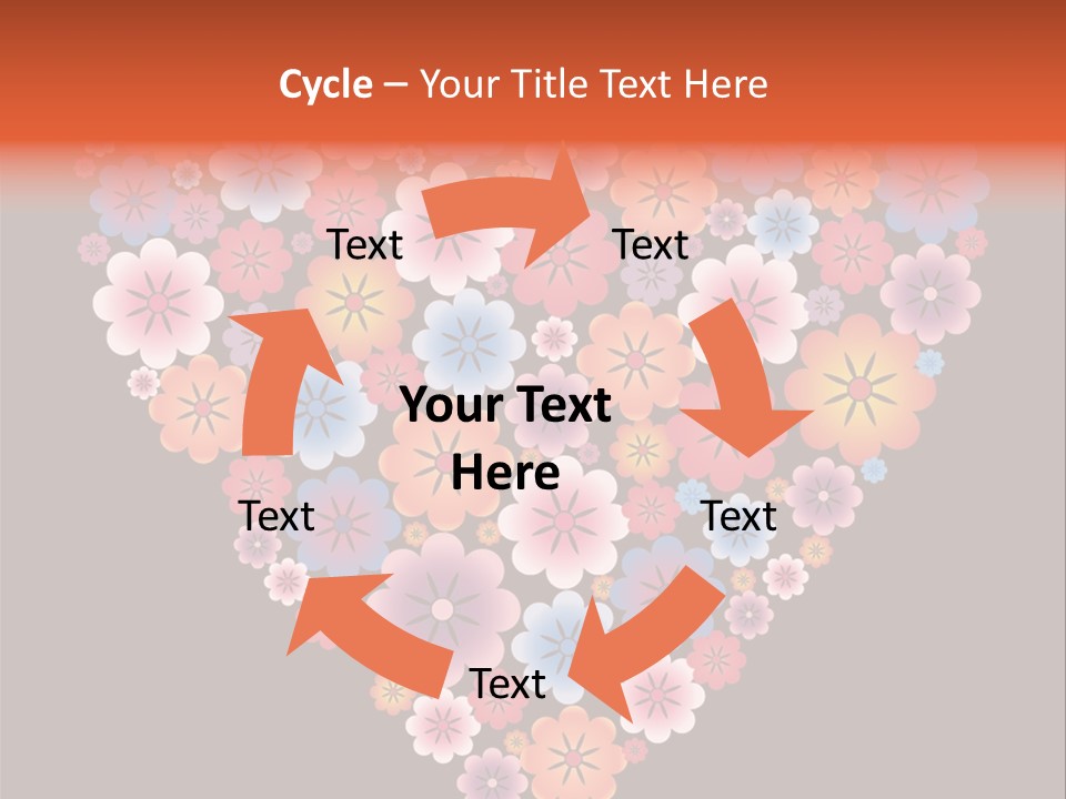 A Heart Shape Made Up Of Flowers On A Black Background PowerPoint Template