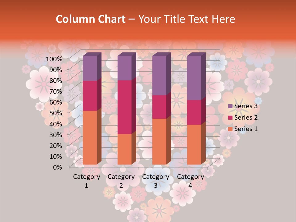 A Heart Shape Made Up Of Flowers On A Black Background PowerPoint Template