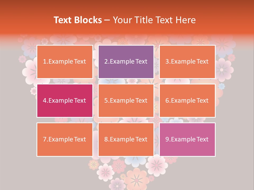 A Heart Shape Made Up Of Flowers On A Black Background PowerPoint Template