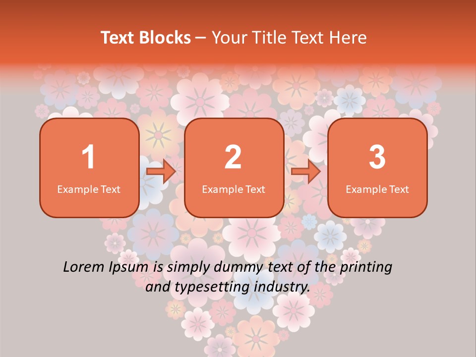 A Heart Shape Made Up Of Flowers On A Black Background PowerPoint Template