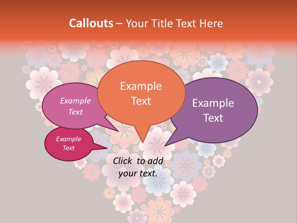 A Heart Shape Made Up Of Flowers On A Black Background PowerPoint Template