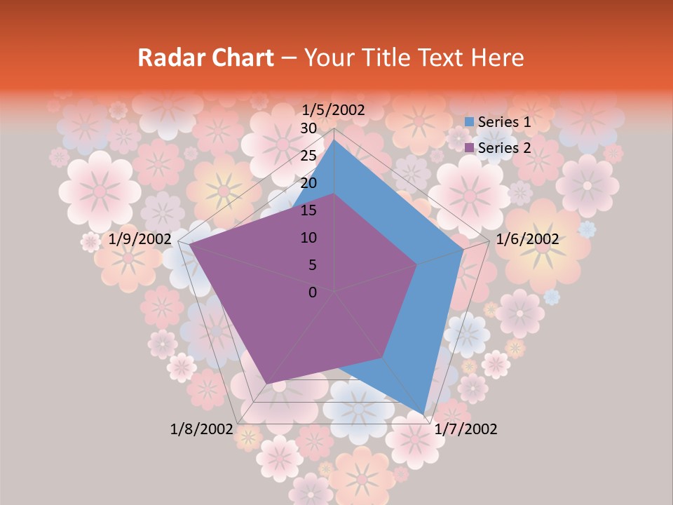 A Heart Shape Made Up Of Flowers On A Black Background PowerPoint Template
