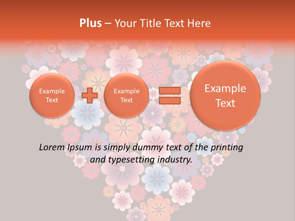 A Heart Shape Made Up Of Flowers On A Black Background PowerPoint Template