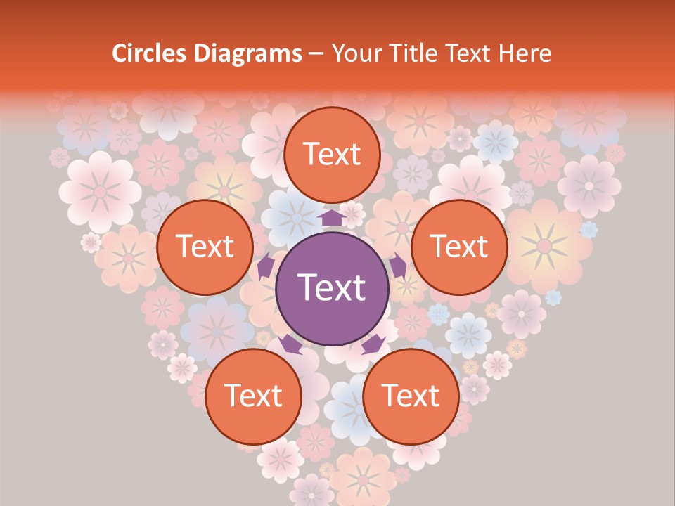 A Heart Shape Made Up Of Flowers On A Black Background PowerPoint Template