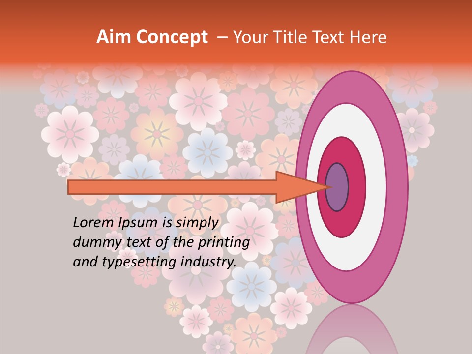 A Heart Shape Made Up Of Flowers On A Black Background PowerPoint Template