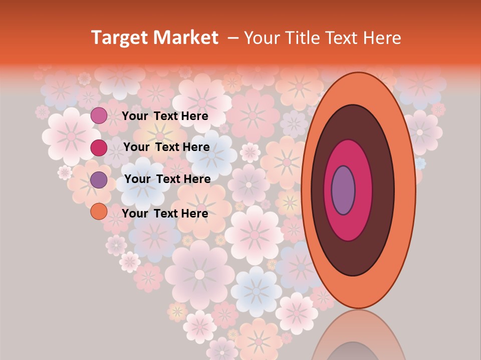 A Heart Shape Made Up Of Flowers On A Black Background PowerPoint Template