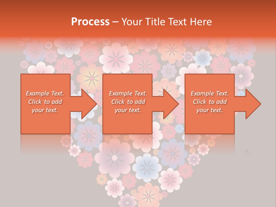 A Heart Shape Made Up Of Flowers On A Black Background PowerPoint Template